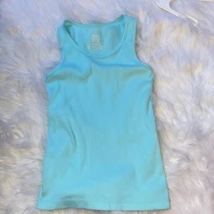 light blue tank top